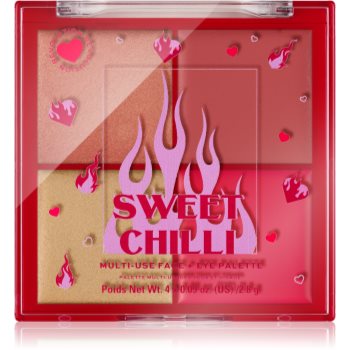 I Heart Revolution Sweet Chilli Blush & Highlight Quad paletă cu iluminatoare și farduri de obraz - imagine 2
